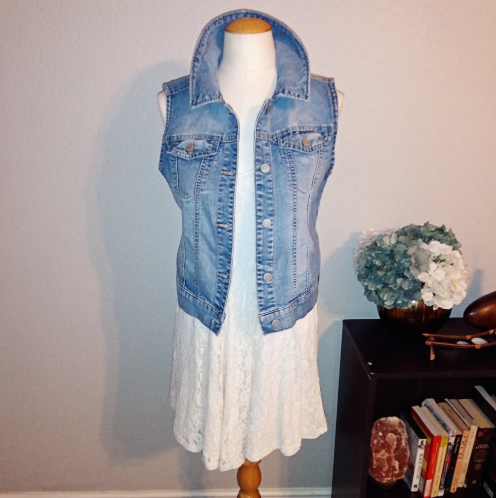 Mudd Jean Jacket Vest sz M